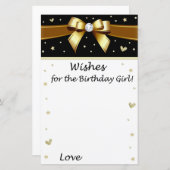 Papier Arc d'or Voeux pour la fille d'anniversaire (Devant / Derrière)