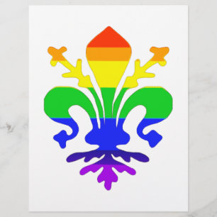 Papier Arc-en-ciel stylisé Fleur de Lis