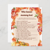 Papier Arc, feuille, citrouilles Qui connaît maman meille (Devant / Derrière)