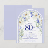 Papier Arc floral bleu blanc budget 80e anniversaire Invi (Devant / Derrière)