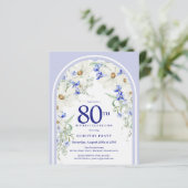 Papier Arc floral bleu blanc budget 80e anniversaire Invi (Debout devant)