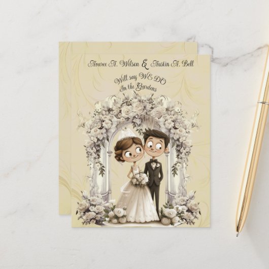 Papier Arc Mariage de la mariée de Whimsical (Devant/Arrière en situation)