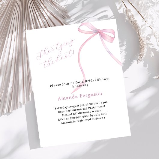 Papier Arc rose Elle noue la Fête des mariées de noeud