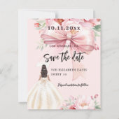 Papier Arc rose robe florale Sweet 16 Enregistrer la cart (Devant)