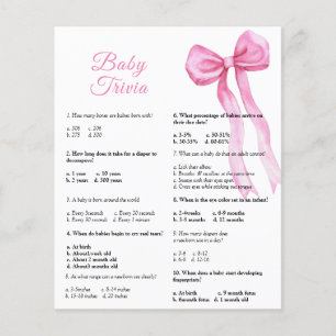 Papier Arc rose - Trivia bébé Jeu Baby shower