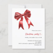 Papier Arc rouge blanc invitation à Noël (Devant)