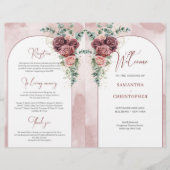 Papier Arc rustique bordeaux broussailleux rose eucalyptu (Devant)