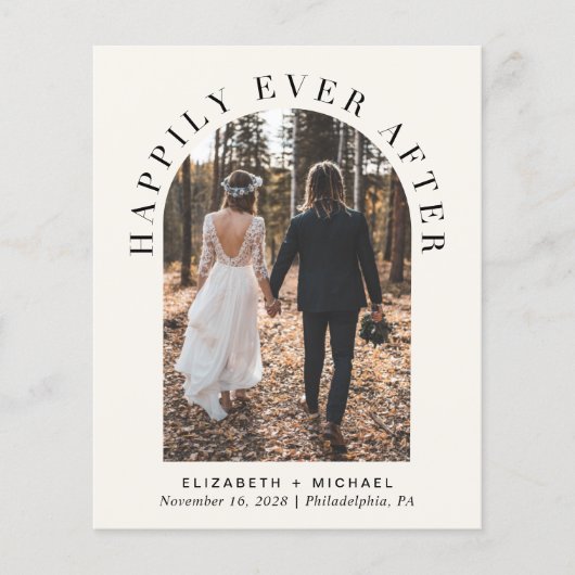 Papier Arch Photo Crème Mariage Réception Invitation (Devant)