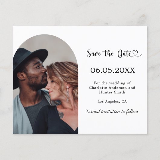 Papier Arch photo modern wedding Save the Date card (Devant)