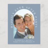 Papier Arch Photo QR Code Dusty Blue Réception Invitation (Devant)