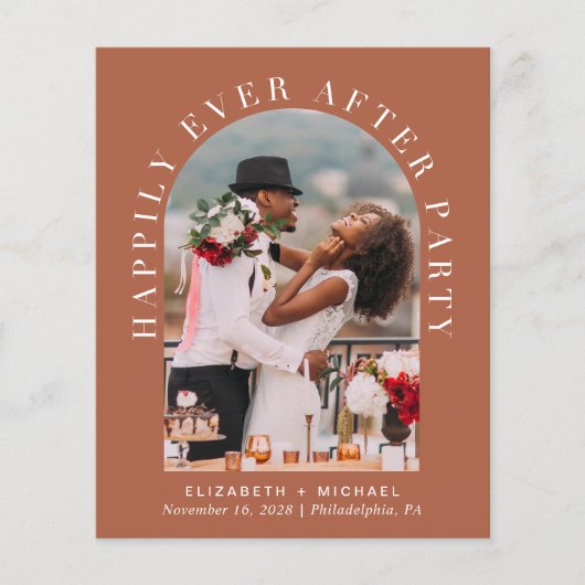 Papier Arch Photo QR Code Terracotta Réception Invitation (Devant)