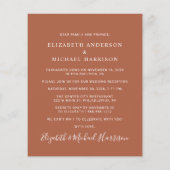 Papier Arch Photo Terracotta Mariage Réception Invitation (Dos)