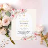Papier Arche arc rose beige floraux Confirmation