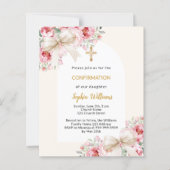 Papier Arche arc rose beige floraux Confirmation (Devant)