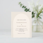 Papier Arche beige faire-part de mariage budget simple (Debout devant)