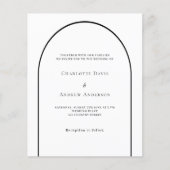 Papier Arche blanche moderne faire-part de mariage (Devant)