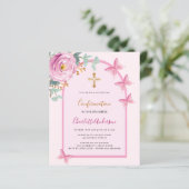 Papier Arche de papillons rose Confirmation d'invitation (Debout devant)