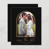 Papier Arche élégante budget Or noir Enregistrer la date (Devant / Derrière)