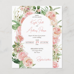 Papier Arche rose rose rose rose budget inviter