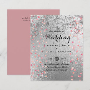 Papier Argent Rosegold MARIAGE Parties scintillant métall