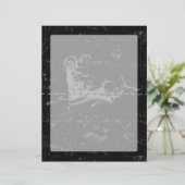Papier Aries Constellation Hevelius Vintage sur Noir (Debout devant)