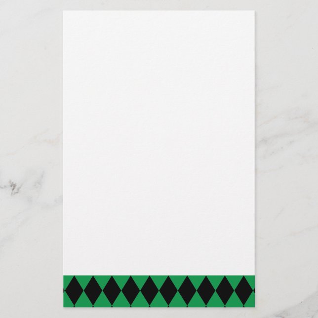 Papier Arlequin vert et noir (Devant)