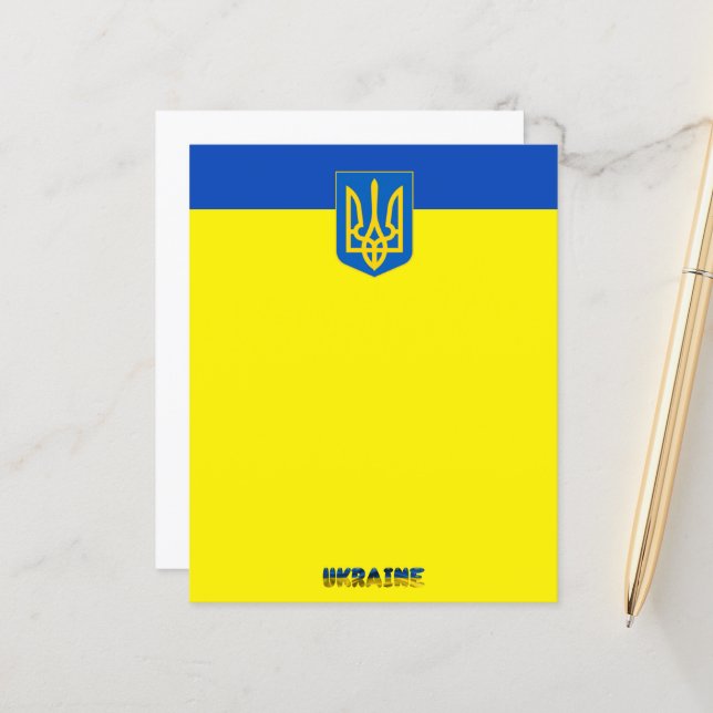 Papier Armoiries de l'Ukraine (Devant/Arrière en situation)