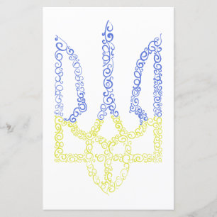 Papier Armoiries de l'Ukraine trident motif de la spirale
