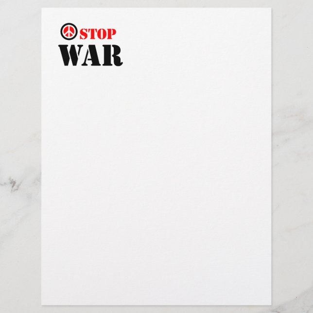 Papier Arrêter le slogan de guerre (Devant)