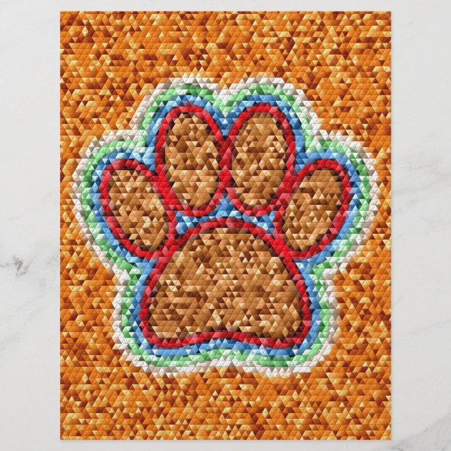 Papier Art de patte de chien en Low Poly (Devant)