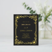 Papier Art Déco Gatsby en or noir invitation anniversaire (Debout devant)