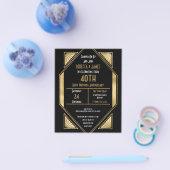 PAPIER | Art Deco Ruby 40th jubileum uitnodiging Flyer (Enkel)