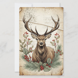 Papier Art découpage de cerf de Noël vintage
