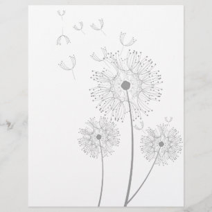 Papier Art floral moderne pissenlit pur