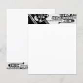 Papier Art Géométrique Noir Et Blanc 4 (Devant / Derrière)