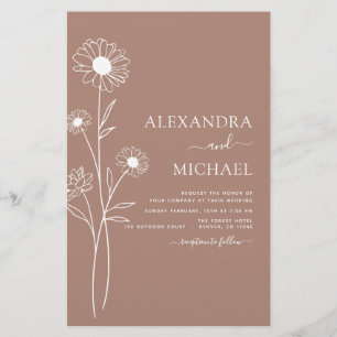 Papier Art minimaliste mariage de la ligne végétale