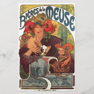 Papier Art Nouveau vintage Alphonse Mucha