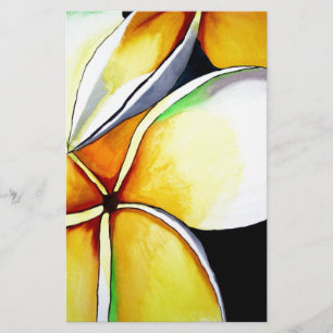 Papier Art original de la fleur Tropical Jaune Frangipani
