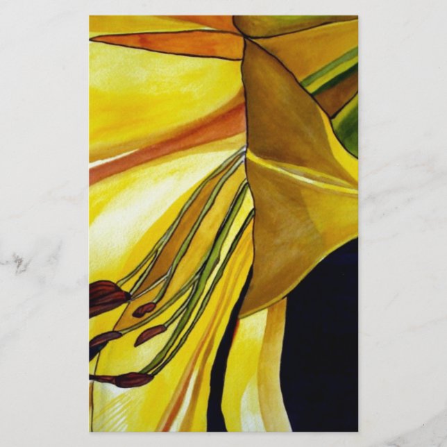Papier Art original de Lys doré jaune (Devant)