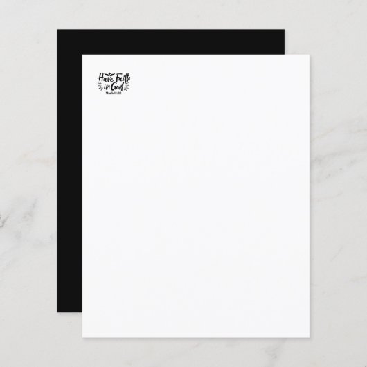 Papier Art Religieux : Ayez foi en Dieu Conception des Éc (Devant / Derrière)