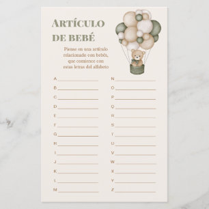 Papier Artículo de bebé juego para Baby shower