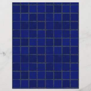 Papier artisanal Adobe Cobalt Blue Carreaux