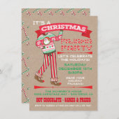 Papier artisanal Noël Pajama Party Invitations (Devant / Derrière)