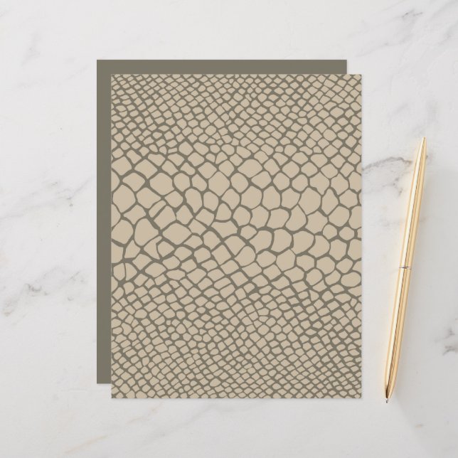 Papier Artiste Motif Reptile Snakeskin Taupe Artisanat Ch (Devant/Arrière en situation)