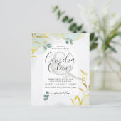Papier Arty Botanical Greenery Gold Faire-part de mariage (Debout devant)