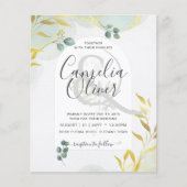 Papier Arty Botanical Greenery Gold Faire-part de mariage (Devant)