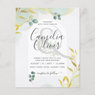 Papier Arty Botanical Greenery Gold Faire-part de mariage