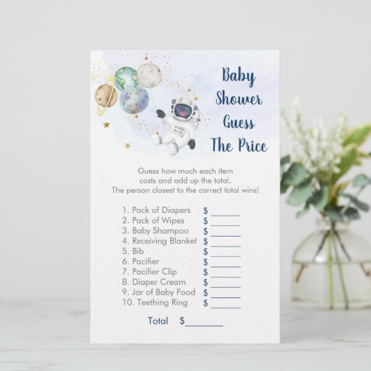 Papier Astronaut Blue Gold Space Devine Le jeu de prix (Debout devant)