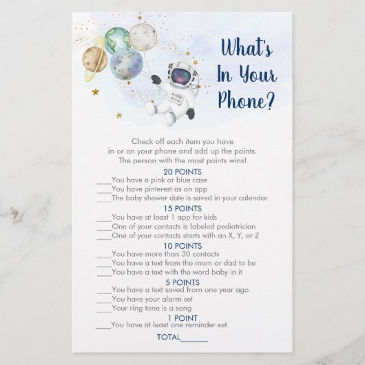 Papier Astronaut Gold Galaxy Ce qui est dans votre jeu de (Devant)