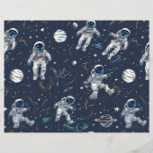 Papier Astronautes de l'espace Étoiles et Planètes Emploi (Dos)